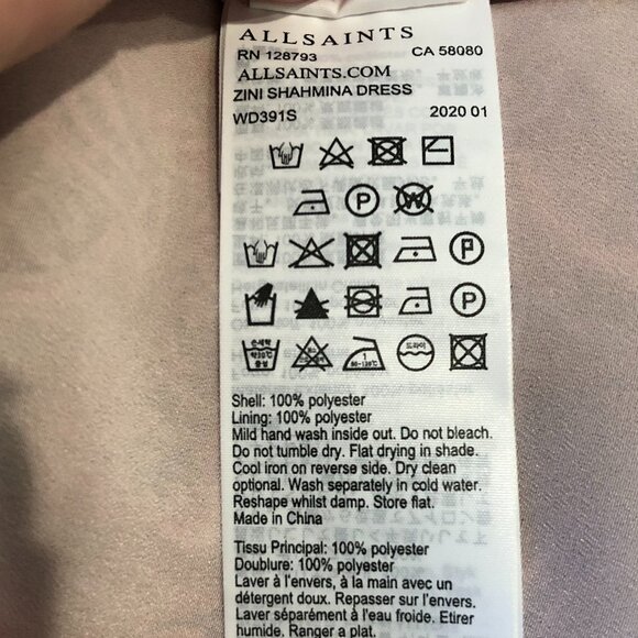 All Saints Zini Shahmina Lined Lightweight Paisley Wrap Dress Grn Pnk Sz 8 NWT - Picture 10 of 12